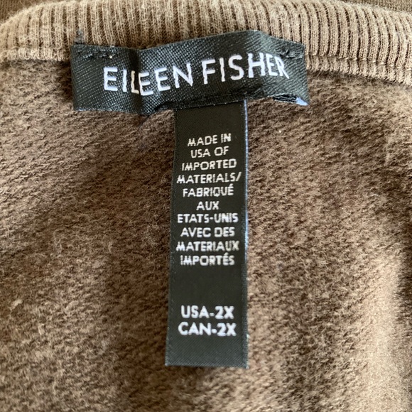 Eileen Fisher Brushed Terry Long Box Top Olive 2X - Picture 4 of 5